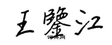 王正良王鉴江行书个性签名怎么写