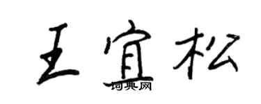 王正良王宜松行书个性签名怎么写