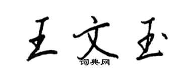 王正良王文玉行书个性签名怎么写