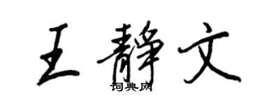 王正良王静文行书个性签名怎么写