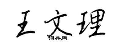 王正良王文理行书个性签名怎么写