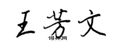 王正良王芳文行书个性签名怎么写