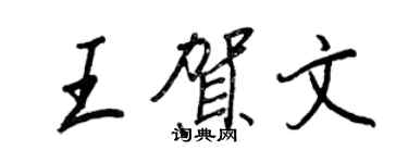王正良王贺文行书个性签名怎么写