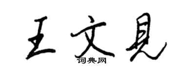 王正良王文见行书个性签名怎么写