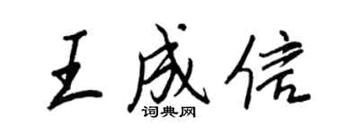王正良王成信行书个性签名怎么写