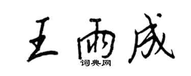 王正良王雨成行书个性签名怎么写