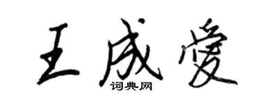 王正良王成爱行书个性签名怎么写