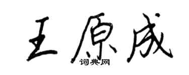 王正良王原成行书个性签名怎么写
