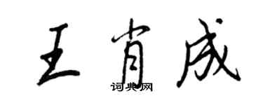 王正良王肖成行书个性签名怎么写