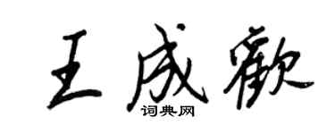 王正良王成欢行书个性签名怎么写