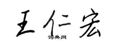 王正良王仁宏行书个性签名怎么写