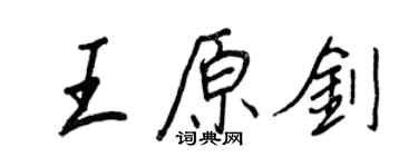 王正良王原剑行书个性签名怎么写