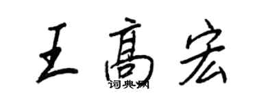 王正良王高宏行书个性签名怎么写