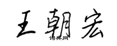 王正良王朝宏行书个性签名怎么写