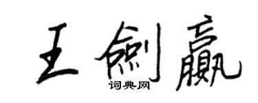 王正良王剑赢行书个性签名怎么写