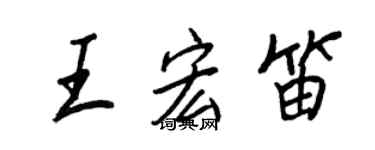王正良王宏笛行书个性签名怎么写
