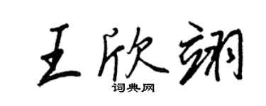 王正良王欣翊行书个性签名怎么写