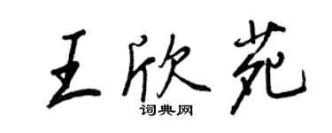 王正良王欣苑行书个性签名怎么写