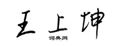 王正良王上坤行书个性签名怎么写