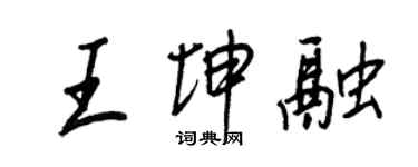 王正良王坤融行书个性签名怎么写