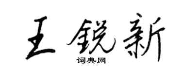 王正良王锐新行书个性签名怎么写