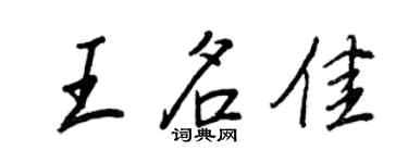 王正良王名佳行书个性签名怎么写