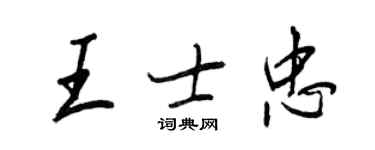 王正良王士忠行书个性签名怎么写