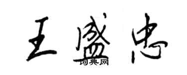 王正良王盛忠行书个性签名怎么写
