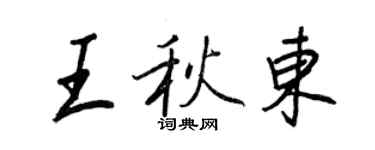 王正良王秋东行书个性签名怎么写