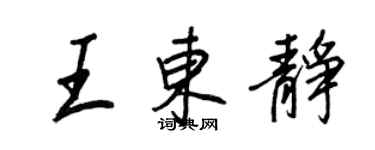 王正良王东静行书个性签名怎么写