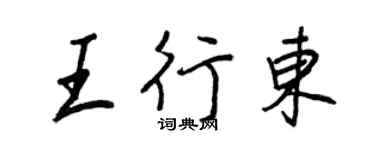 王正良王行东行书个性签名怎么写