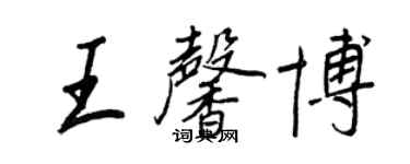 王正良王馨博行书个性签名怎么写