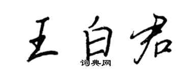 王正良王白君行书个性签名怎么写