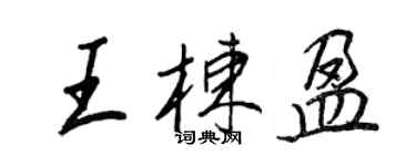 王正良王栋盈行书个性签名怎么写