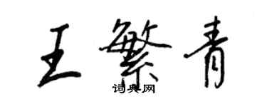 王正良王繁青行书个性签名怎么写