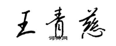 王正良王青慈行书个性签名怎么写