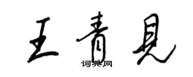 王正良王青见行书个性签名怎么写