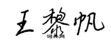 王正良王黎帆行书个性签名怎么写