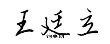 王正良王廷立行书个性签名怎么写