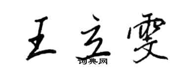王正良王立雯行书个性签名怎么写