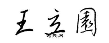 王正良王立园行书个性签名怎么写