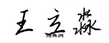 王正良王立淼行书个性签名怎么写