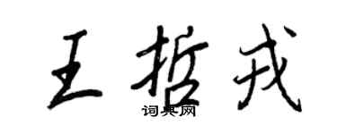 王正良王哲戎行书个性签名怎么写