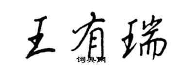 王正良王有瑞行书个性签名怎么写