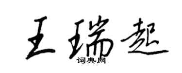 王正良王瑞起行书个性签名怎么写