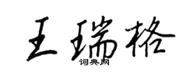 王正良王瑞格行书个性签名怎么写