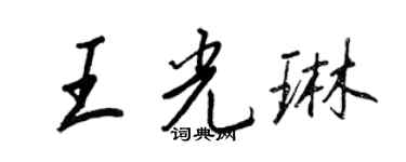 王正良王光琳行书个性签名怎么写