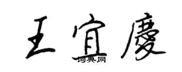 王正良王宜庆行书个性签名怎么写