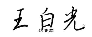 王正良王白光行书个性签名怎么写