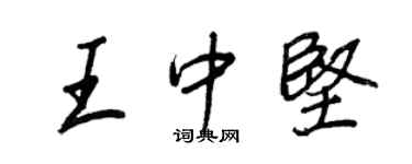王正良王中坚行书个性签名怎么写